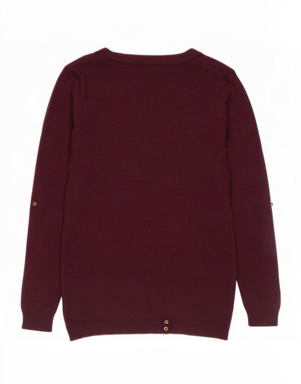 White Stuff Womens Cardigan Sweater UK 14 Medium Burgundy Viscose