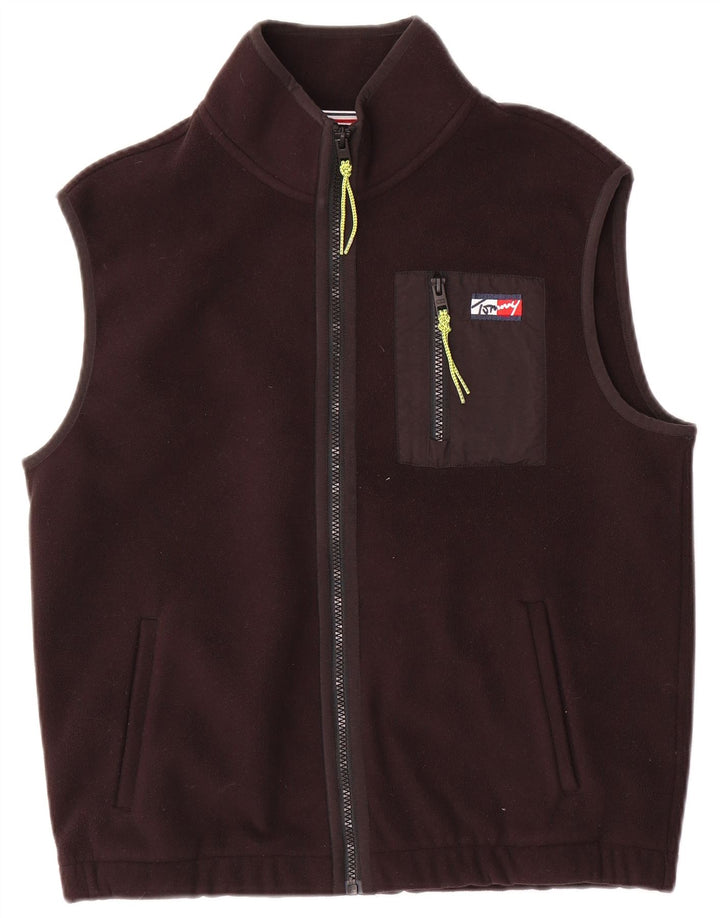 Tommy Hilfiger Mens Fleece Gilet UK 36 Small Black Polyester