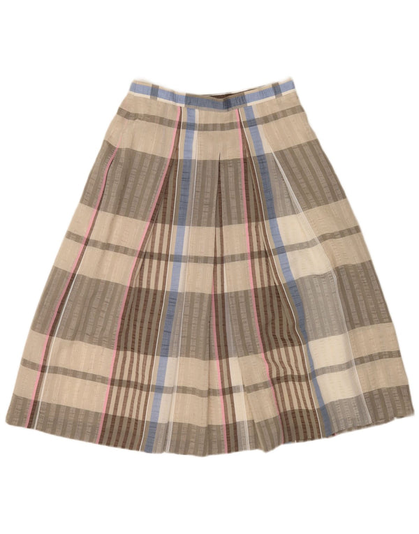 Victory Womens High Waist A-Line Skirt EU 40 Medium W26 Grey Plaid
