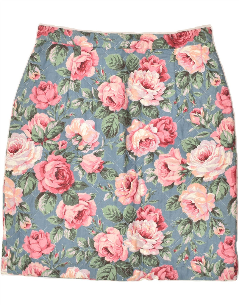 VINTAGE Girls Straight Skirt 13-14 Years XL W28 Blue Floral | Vintage Vintage | Thrift | Second-Hand Vintage | Used Clothing | Messina Hembry 