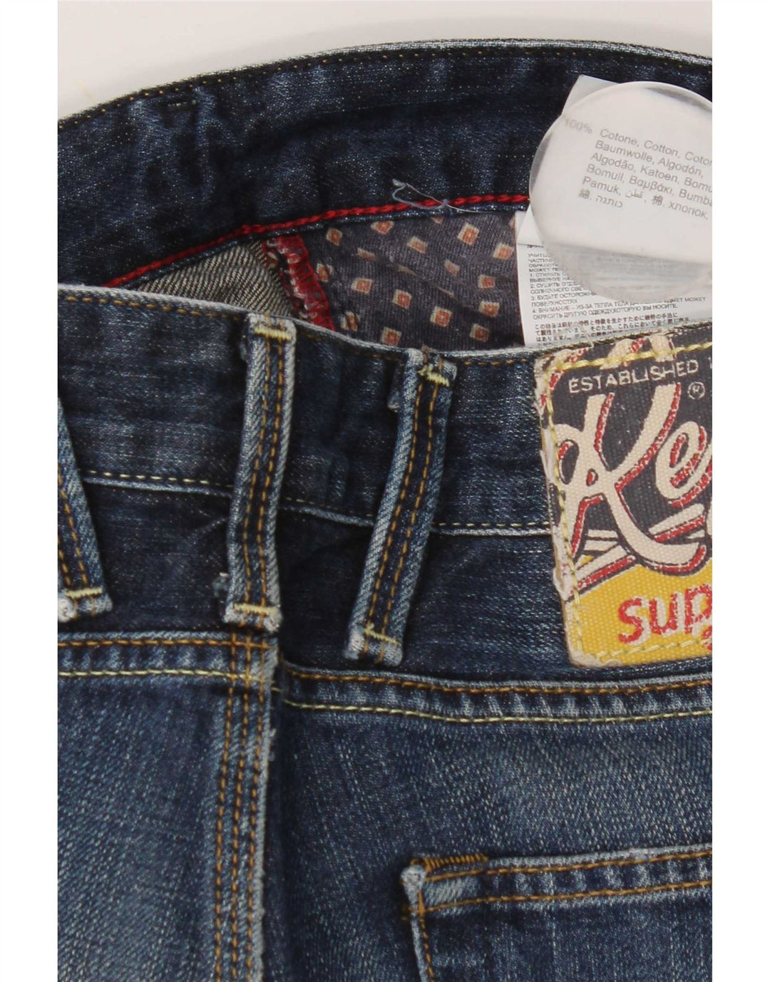 Replay Mens Jeto Slim Jeans W34 L34 Blue Cotton