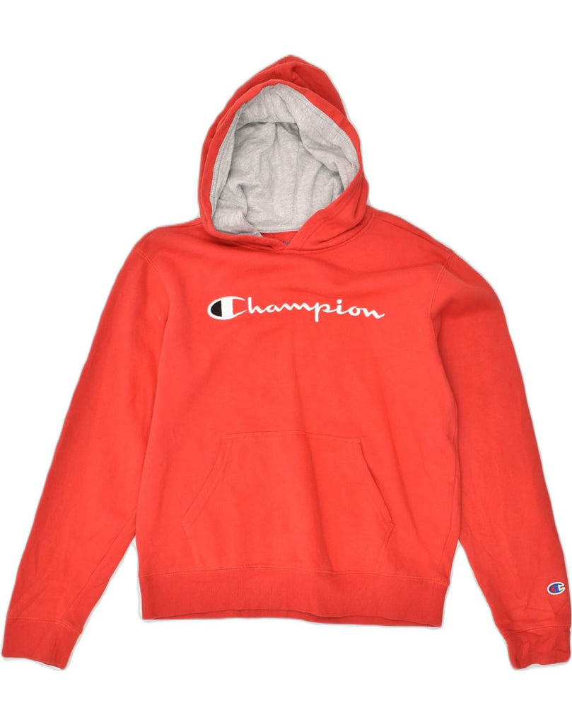 CHAMPION Womens Graphic Hoodie Jumper UK 18 XL Red Cotton | Vintage Champion | Thrift | Second-Hand Champion | Used Clothing | Messina Hembry 