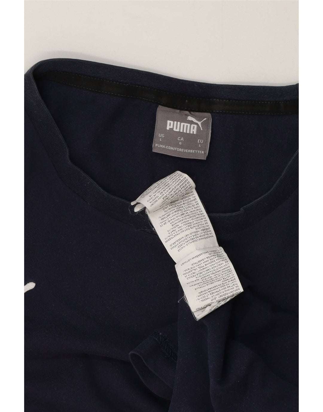 Puma Mens T-Shirt Top Large Navy Blue Cotton