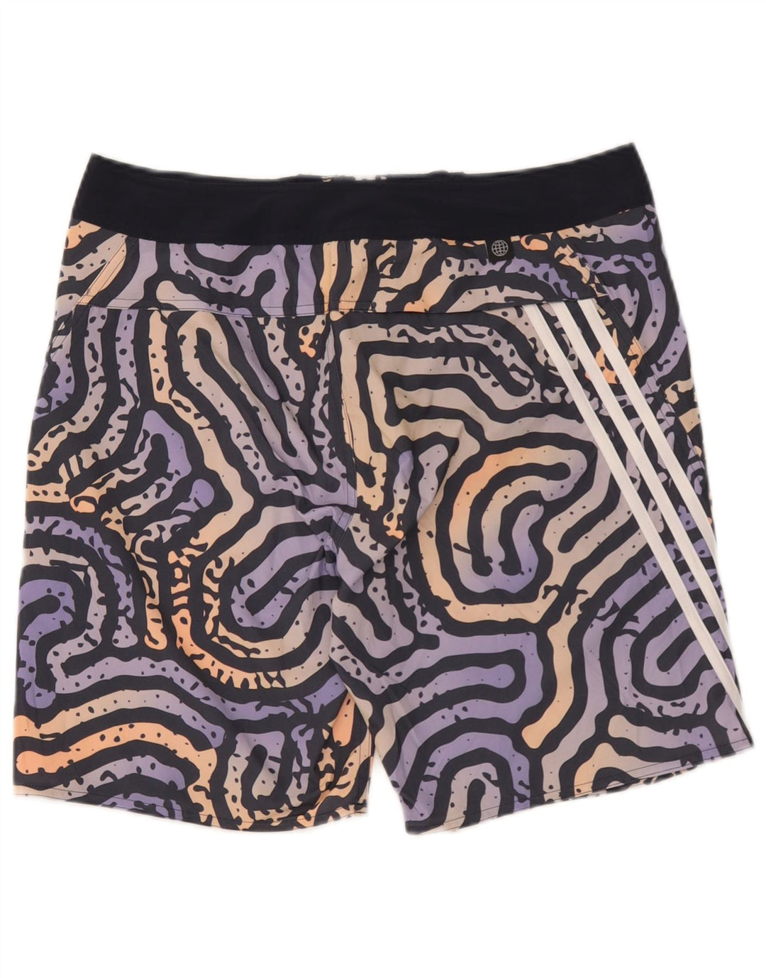 Adidas Mens Abstract Pattern Swimming Shorts Large Multicoloured Polyester