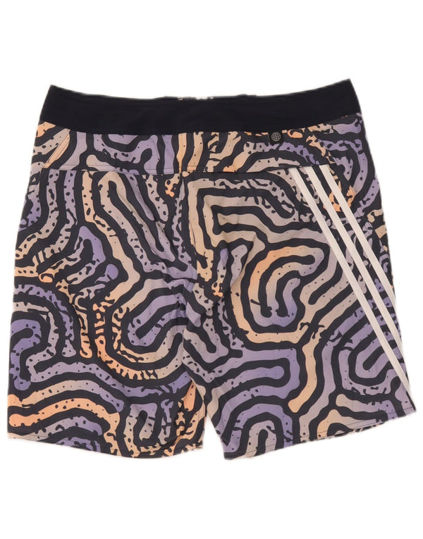 Adidas Mens Abstract Pattern Swimming Shorts Large Multicoloured Polyester