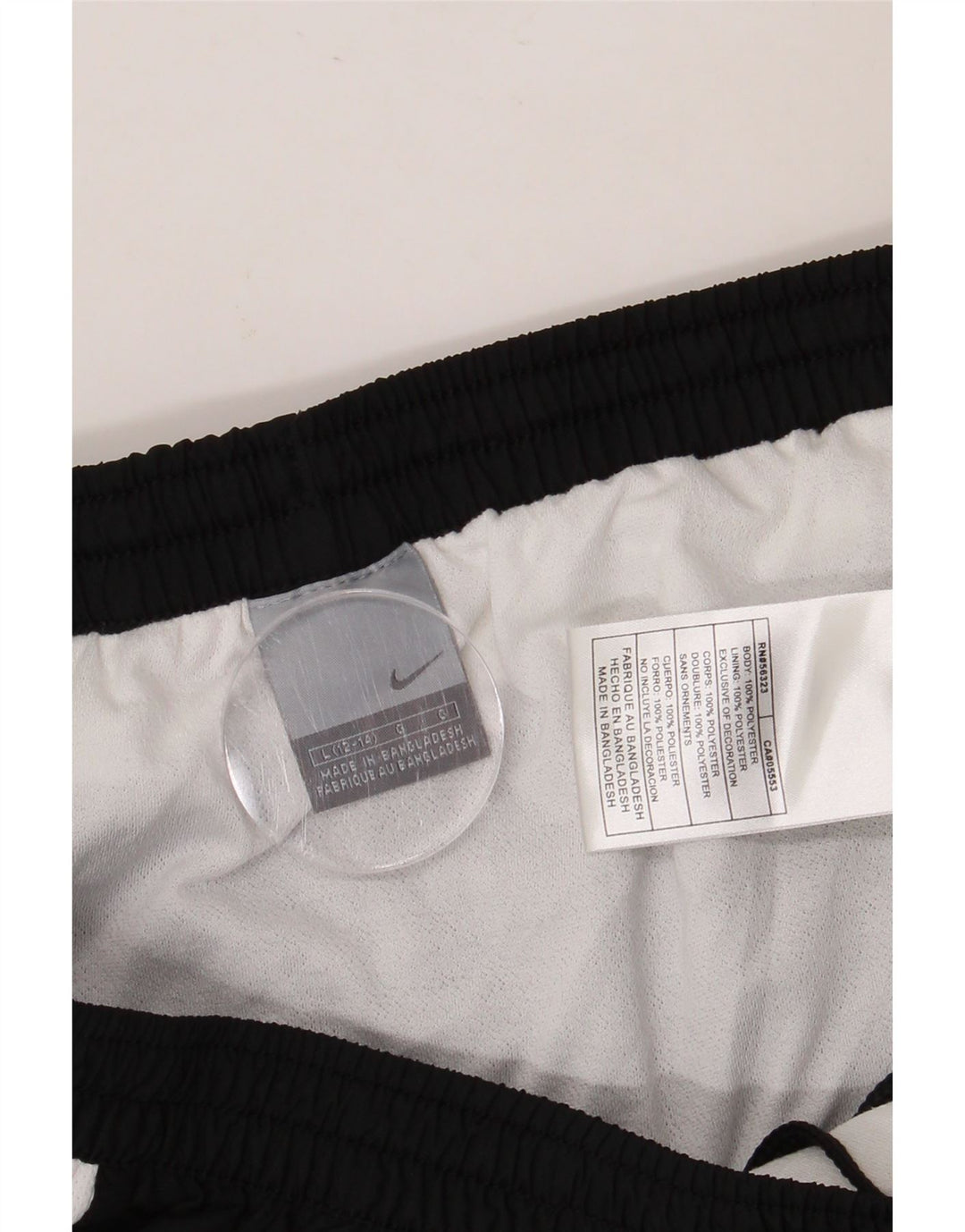 NIKE Womens Sport Shorts US 12/14 Large  Black Colourblock Polyester