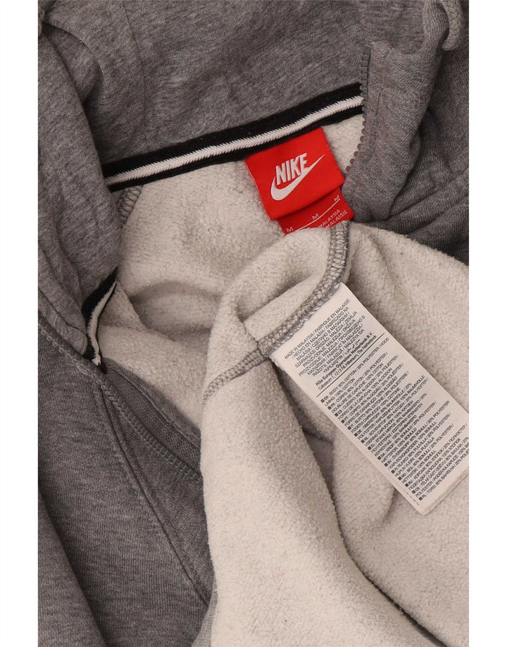 Nike Mens Zip Hoodie Sweater Medium Grey Cotton