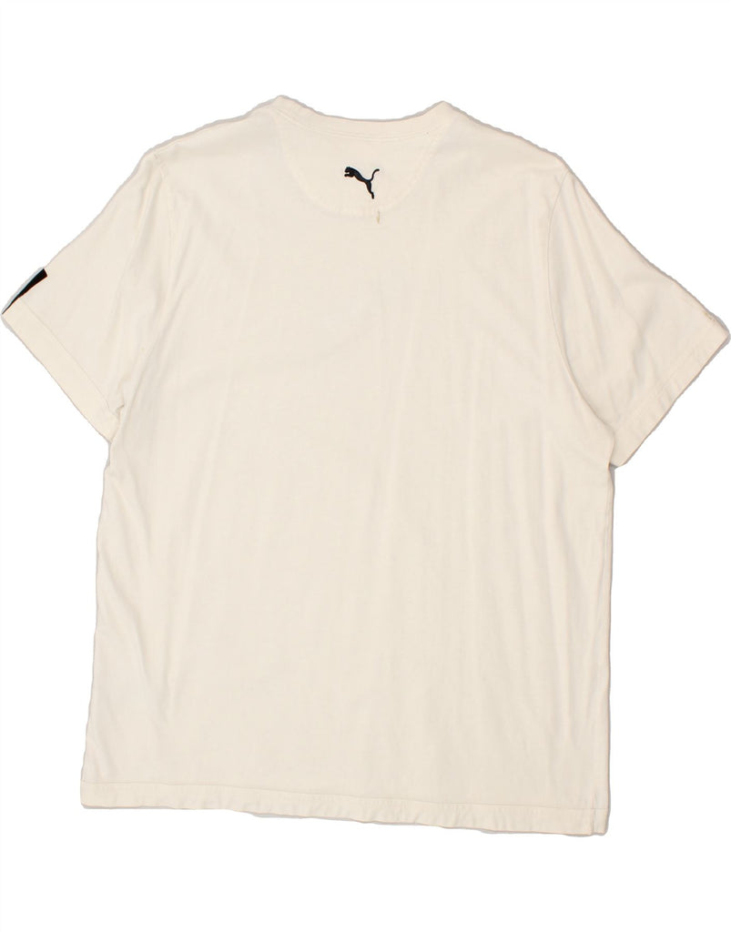 PUMA Mens Graphic T-Shirt Top XL Beige Cotton | Vintage Puma | Thrift | Second-Hand Puma | Used Clothing | Messina Hembry 