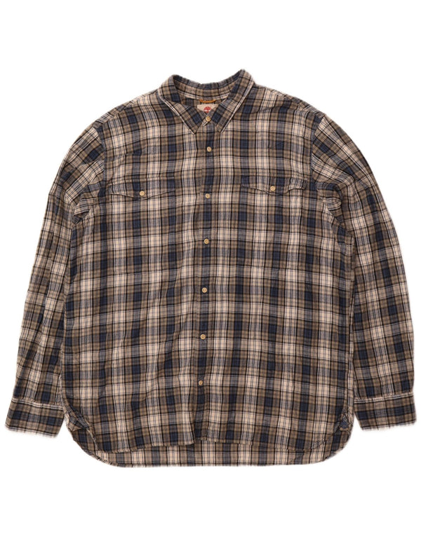 Timberland Mens Regular Fit Flannel Shirt 3XL Grey Check Cotton