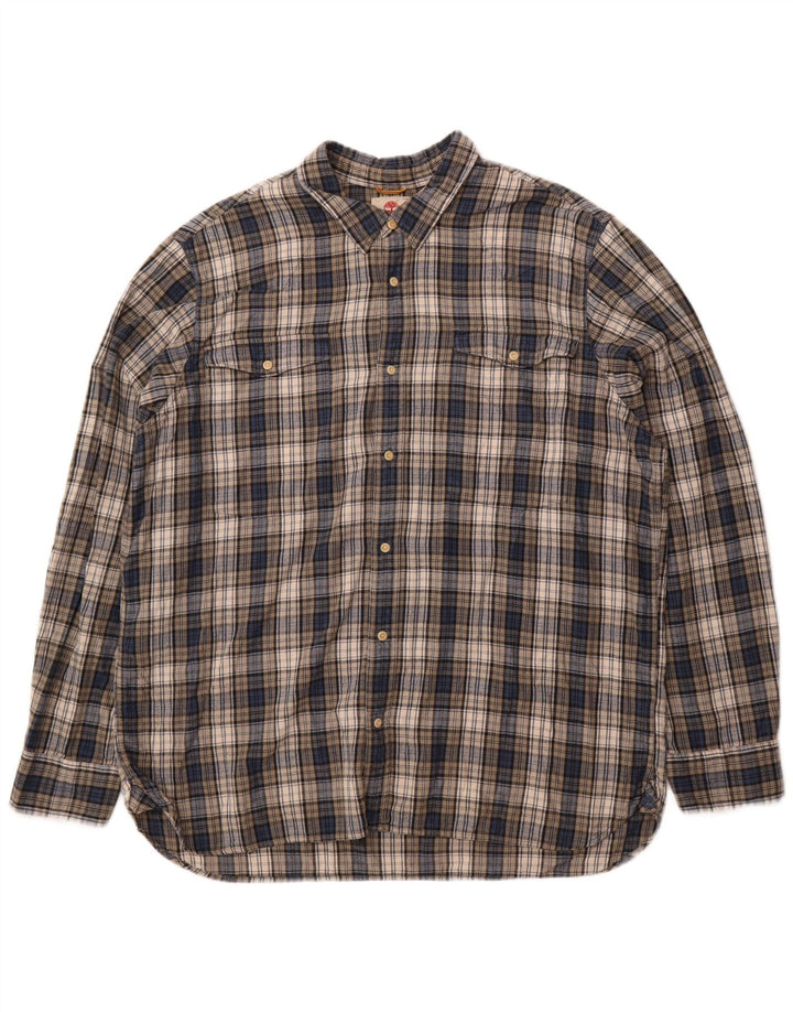 Timberland Mens Regular Fit Flannel Shirt 3XL Grey Check Cotton