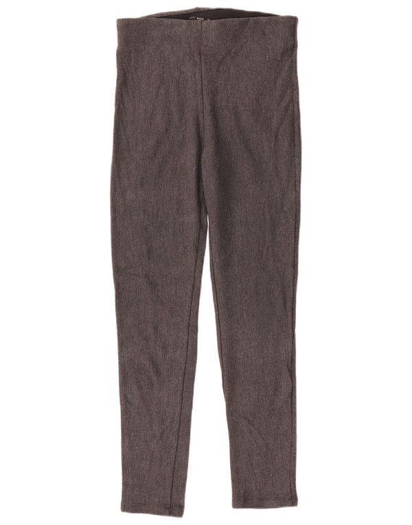 Zara Womens Skinny Casual Trousers Large W32 L28 Grey Herringbone Viscose