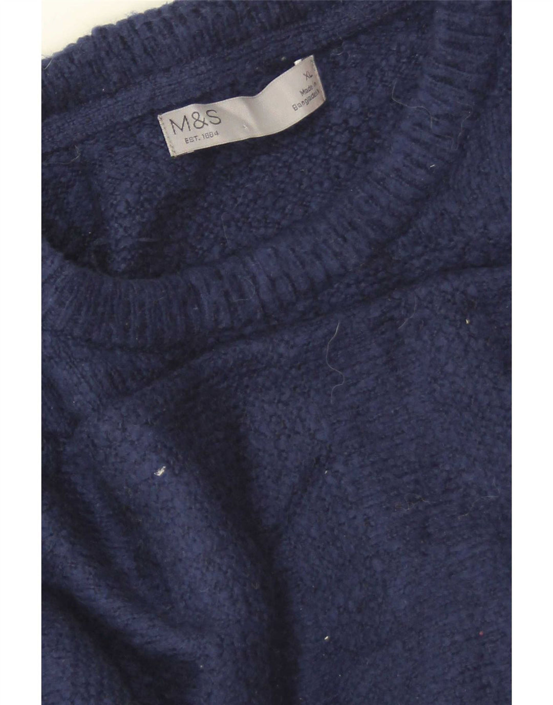 Marks & Spencer Mens Crew Neck Jumper Sweater XL Navy Blue