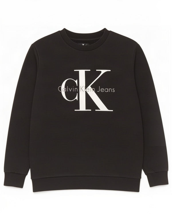 Calvin Klein Jeans Mens Graphic Sweatshirt Jumper XS Black Cotton