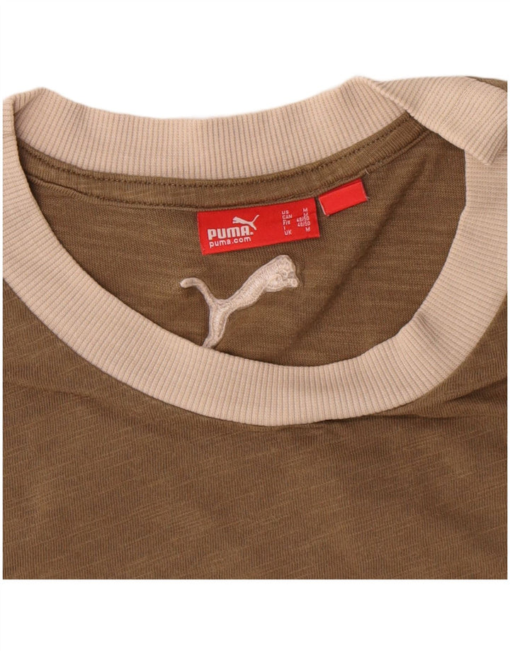 Puma Mens Graphic T-Shirt Top Medium Brown Cotton