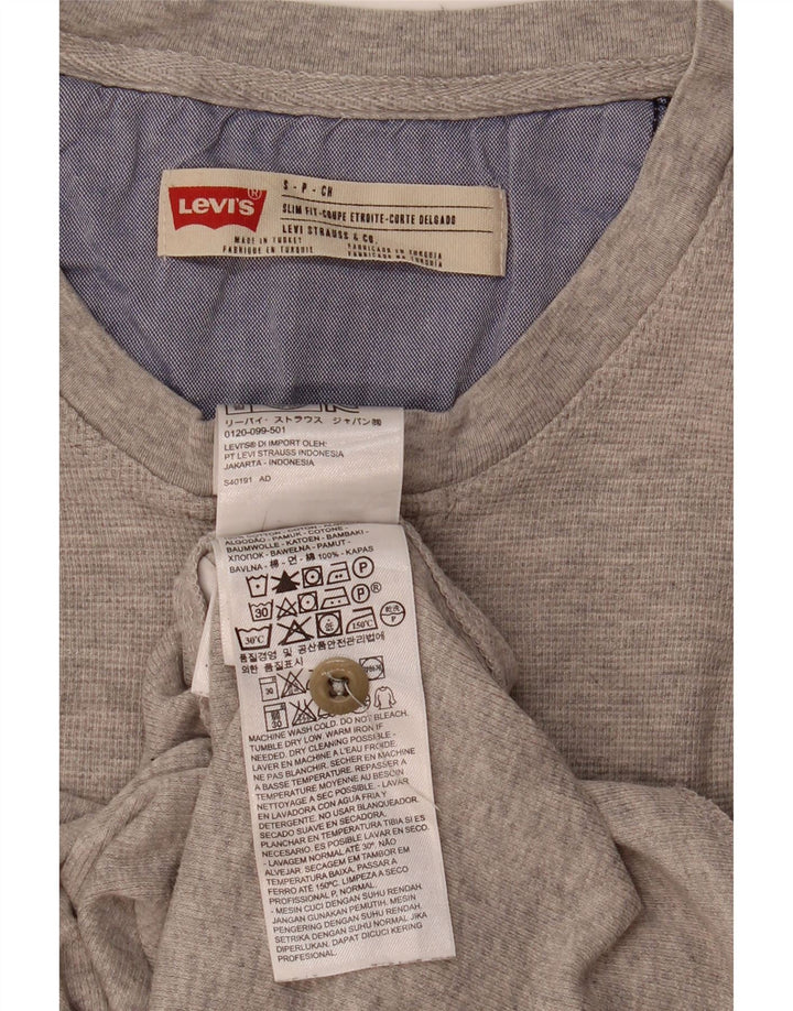 Levi's Mens Slim Fit Top Long Sleeve Small Grey Cotton