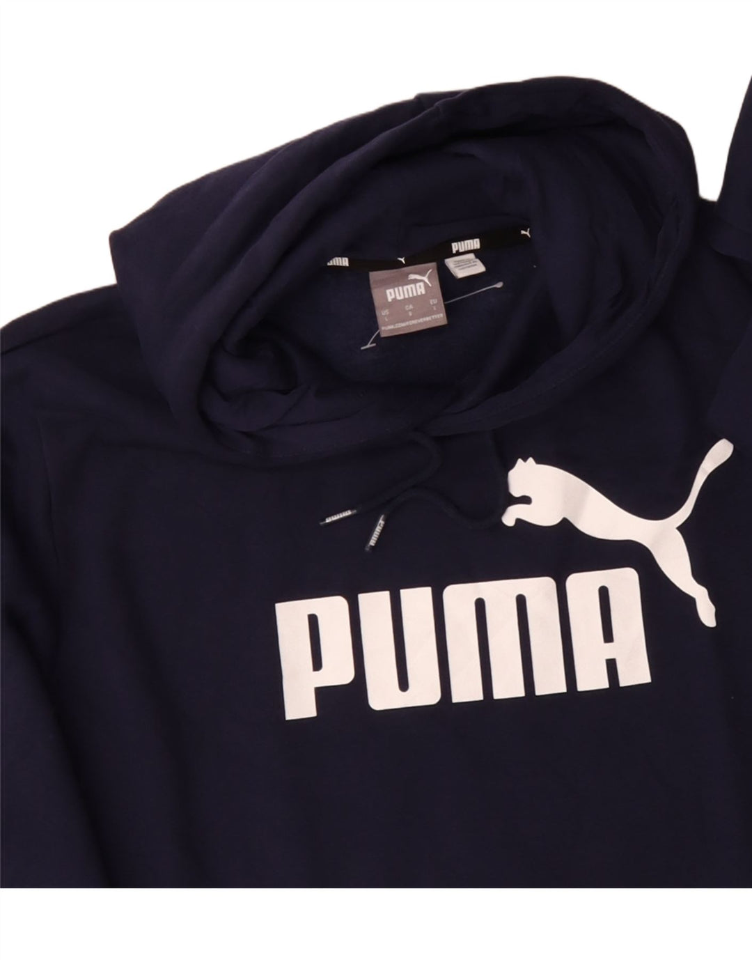 PUMA Mens Graphic Hoodie Jumper Large Navy Blue