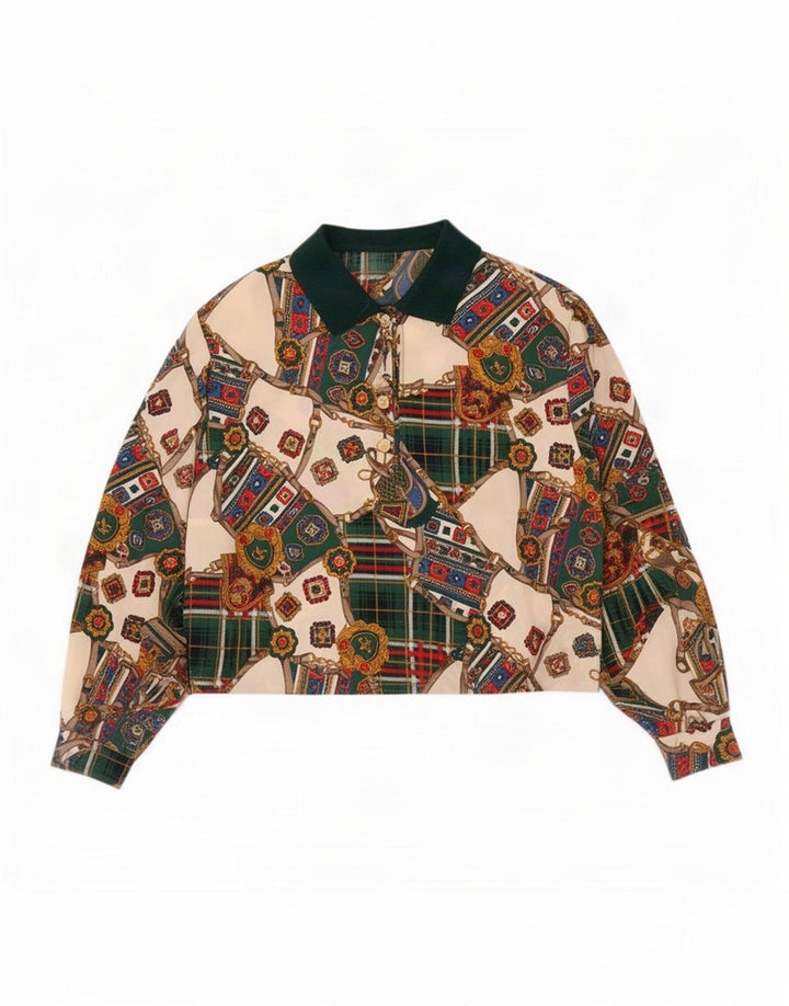 Vintage Womens Pullover Shirt Blouse UK 16 Large Multicoloured Floral