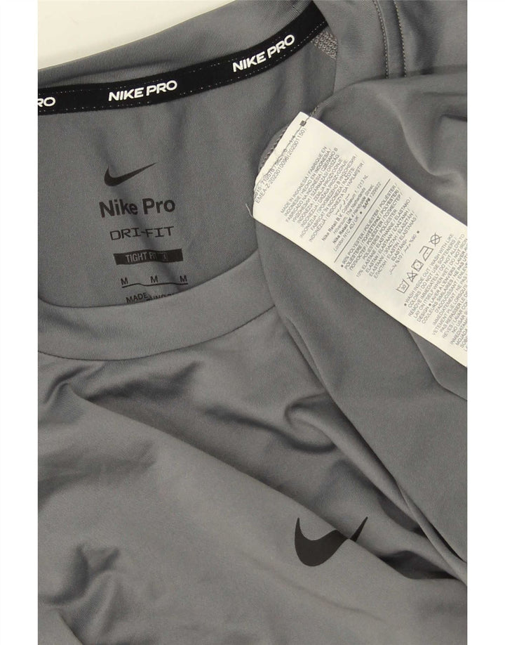 Nike Mens Tight Fit T-Shirt Top Medium Grey Polyester