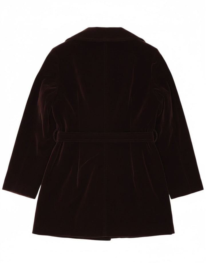 VINTAGE Womens Double Breasted Overcoat UK 14 Medium Burgundy Vintage Vintage and Second-Hand Vintage from Messina Hembry 