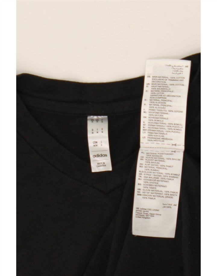 Adidas Mens T-Shirt Top Medium Black Cotton