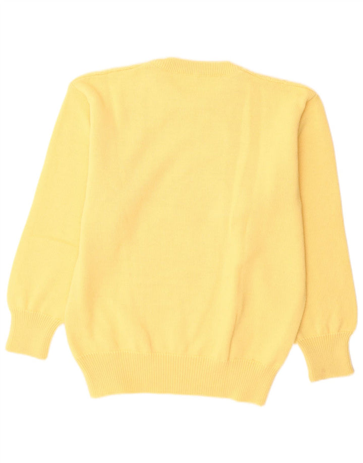 Vintage Mens Crew Neck Jumper Sweater IT 50 Medium Yellow Wool