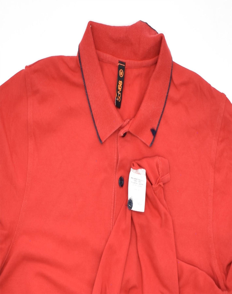 SUN68 Mens Polo Shirt Medium Red Cotton | Vintage | Thrift | Second-Hand | Used Clothing | Messina Hembry 