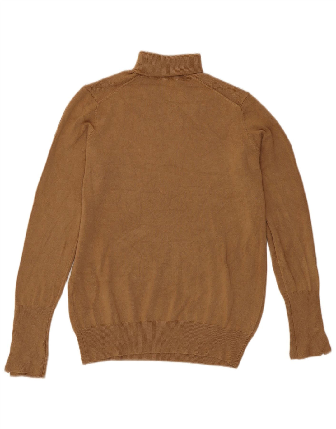 Zara Womens Roll Neck Jumper Sweater UK 12 Medium Beige Viscose