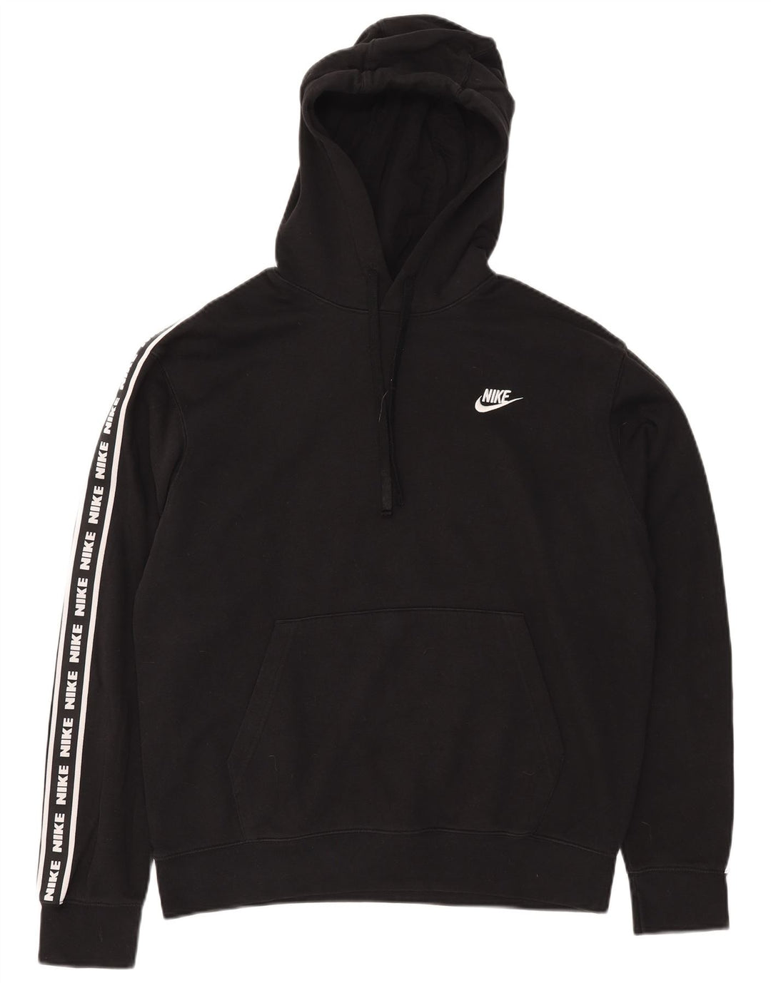 Nike Mens Graphic Hoodie Jumper Medium Black Cotton