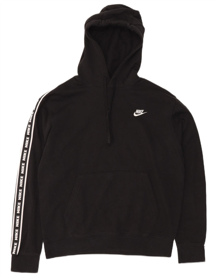 Nike Mens Graphic Hoodie Jumper Medium Black Cotton