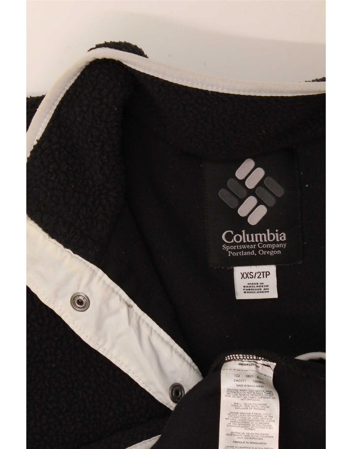 Columbia Mens Button Neck Fleece Jumper 2XS Black Polyester