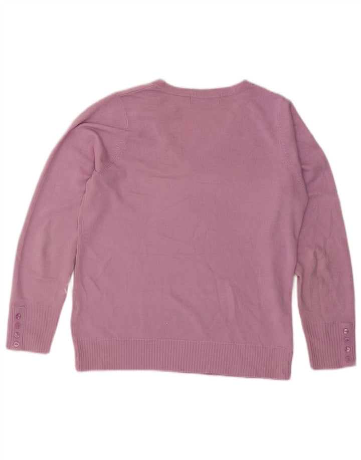 Marks & Spencer Womens V-Neck Jumper Sweater UK 12 Medium Purple Acrylic
