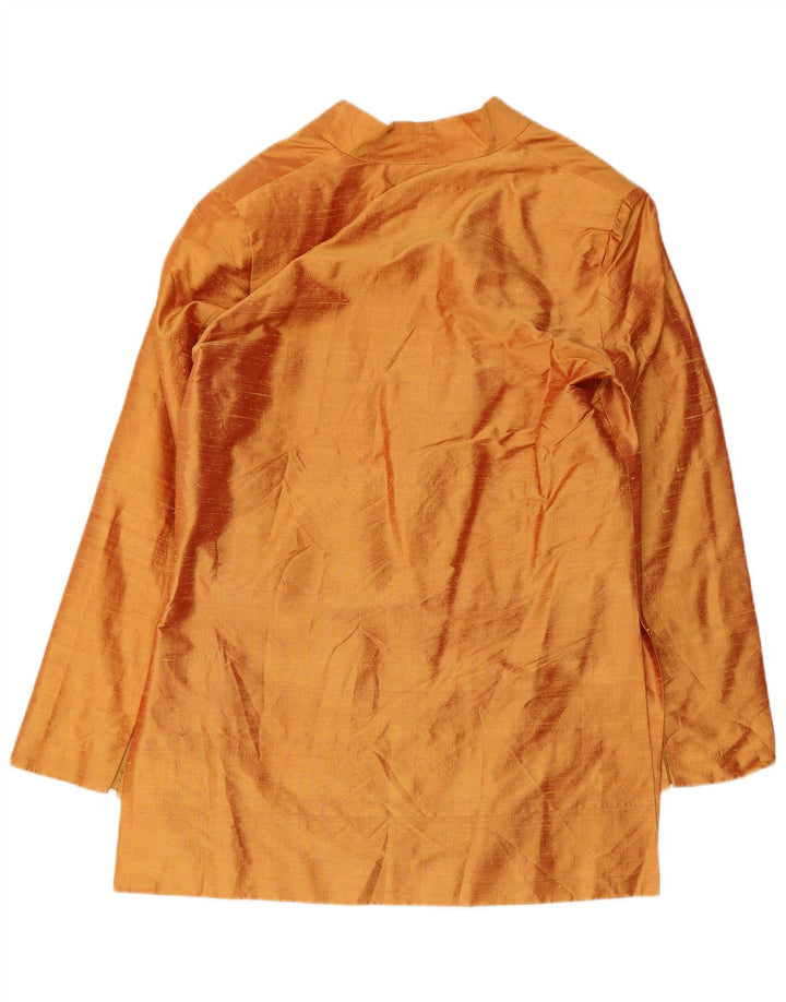 Blunauta Womens 1 Button Blazer Jacket IT 44 Medium Orange Silk