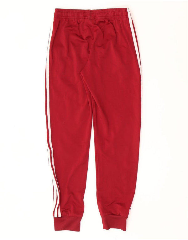 Adidas Boys Tracksuit Trousers Joggers 10-11 Years  Burgundy Polyester