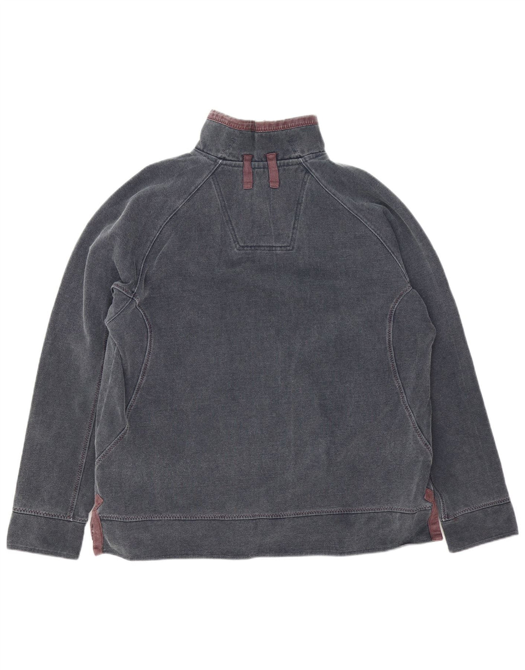 FAT FACE Mens Zip Neck Sweatshirt Jumper Large Grey Cotton