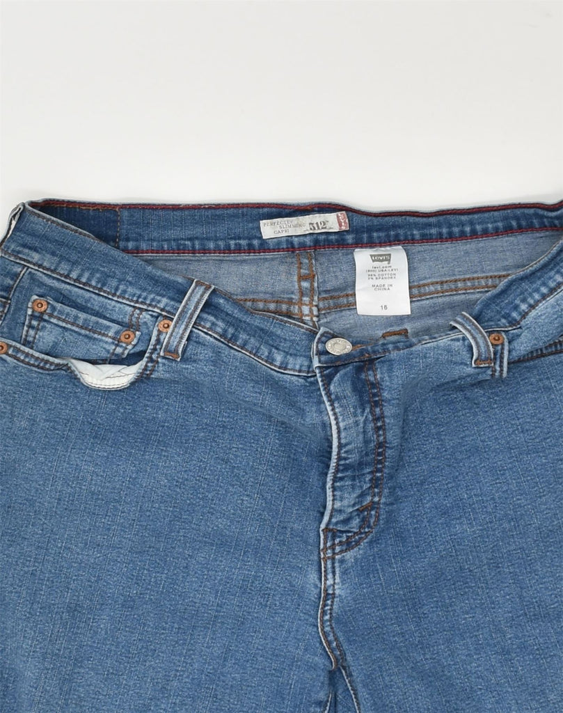 LEVI'S Womens 512 Slim Capri Jeans US 16 2XL W32 L19  Blue Cotton | Vintage Levi's | Thrift | Second-Hand Levi's | Used Clothing | Messina Hembry 