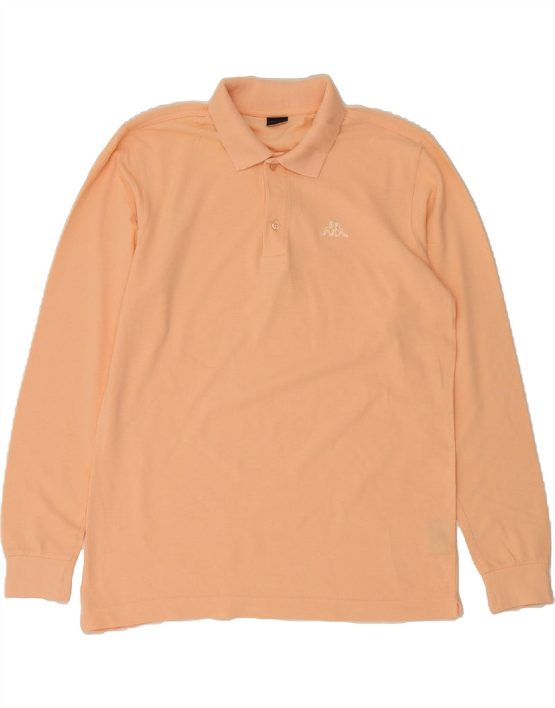 KAPPA Mens Long Sleeve Polo Shirt Medium Pink Cotton Vintage Kappa and Second-Hand Kappa from Messina Hembry 
