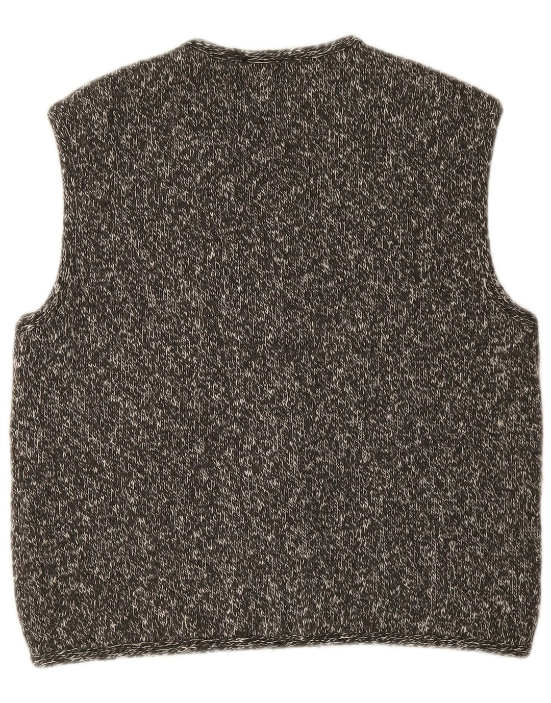 Vintage Womens Knit Gilet UK 16 Large Grey Flecked Wool