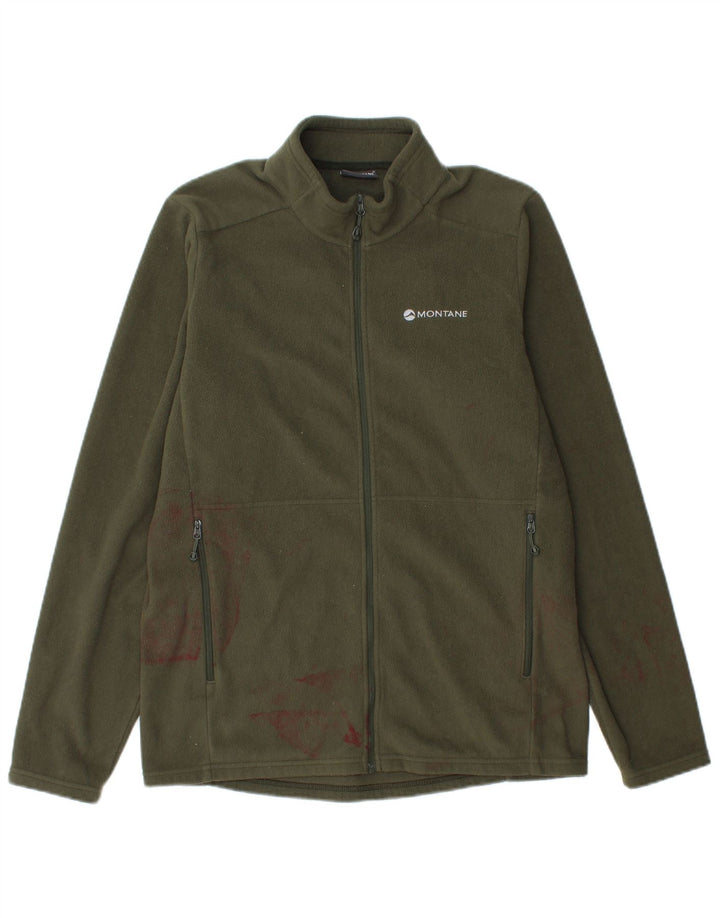 Montane Mens Fleece Jacket UK 36 Small Khaki Polyester