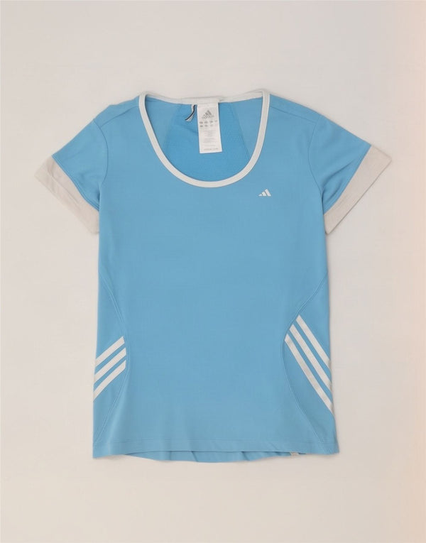 Adidas Womens Clima 365 T-Shirt Top UK 10 Small Blue Colourblock