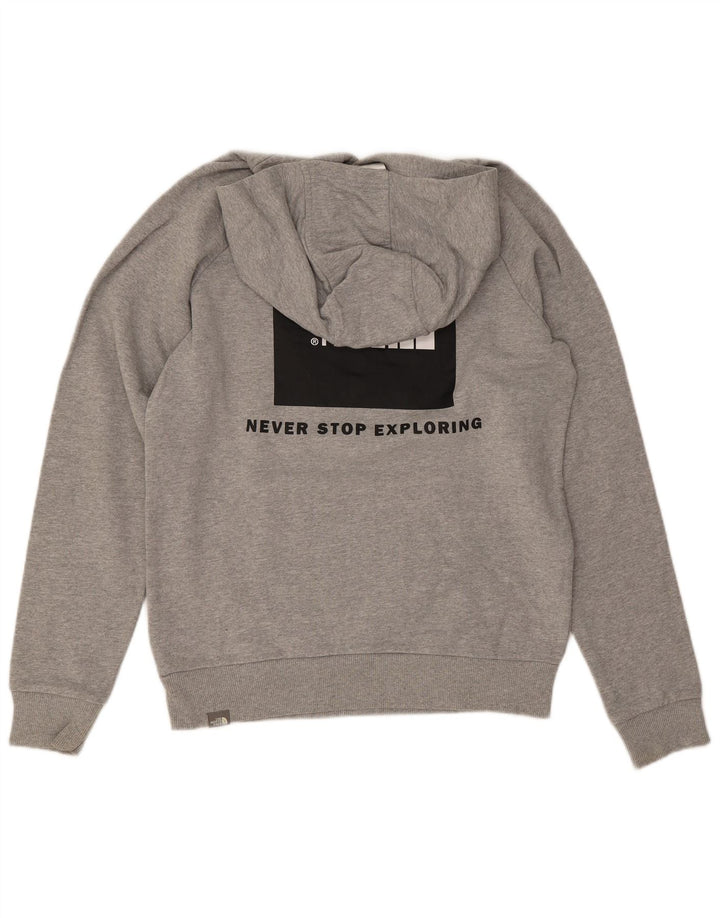 The North Face Mens Graphic Hoodie Jumper Medium Grey Cotton