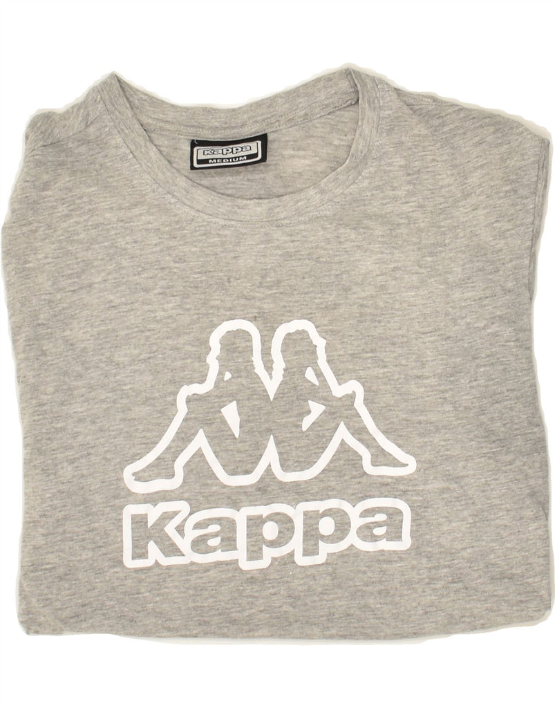 KAPPA Womens Graphic T-Shirt Top UK 14 Medium Grey Cotton | Vintage Kappa | Thrift | Second-Hand Kappa | Used Clothing | Messina Hembry 