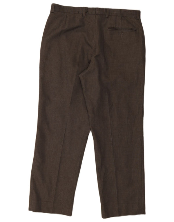 Marks & Spencer Mens Straight Suit Trousers W34 L29 Grey Polyester