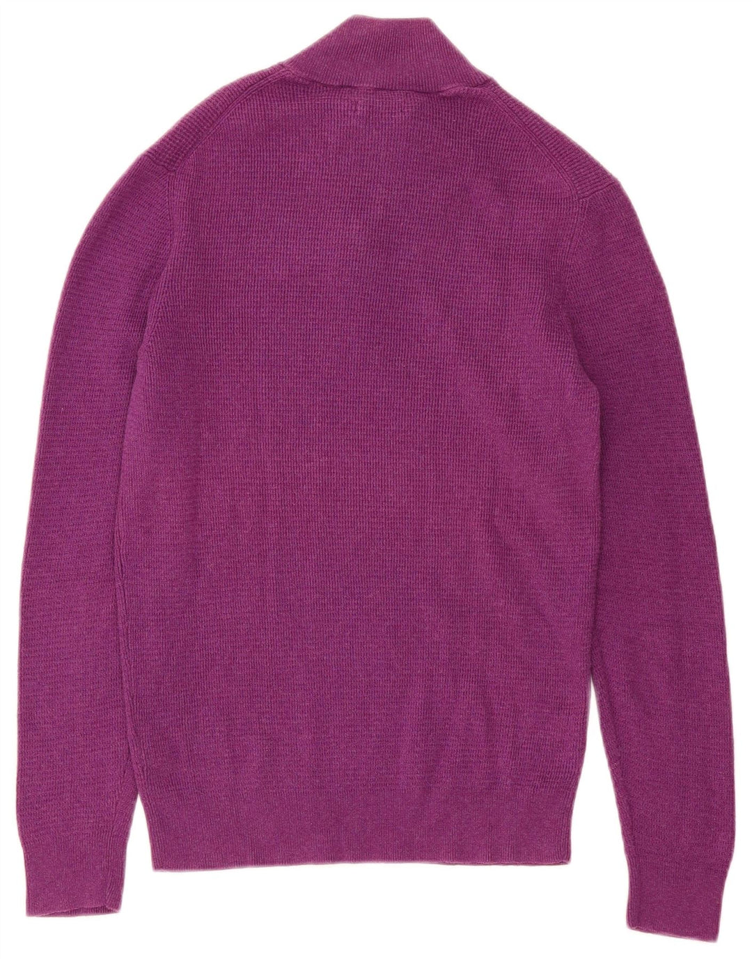 Massimo Dutti Mens Zip Neck Jumper Sweater Medium Purple Cotton