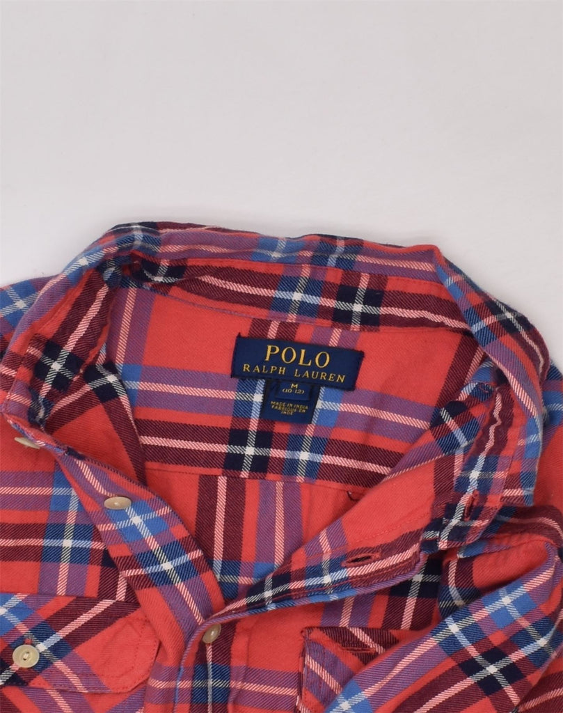 POLO RALPH LAUREN Boys Shirt 10-11 Years Medium Red Check Cotton | Vintage Polo Ralph Lauren | Thrift | Second-Hand Polo Ralph Lauren | Used Clothing | Messina Hembry 