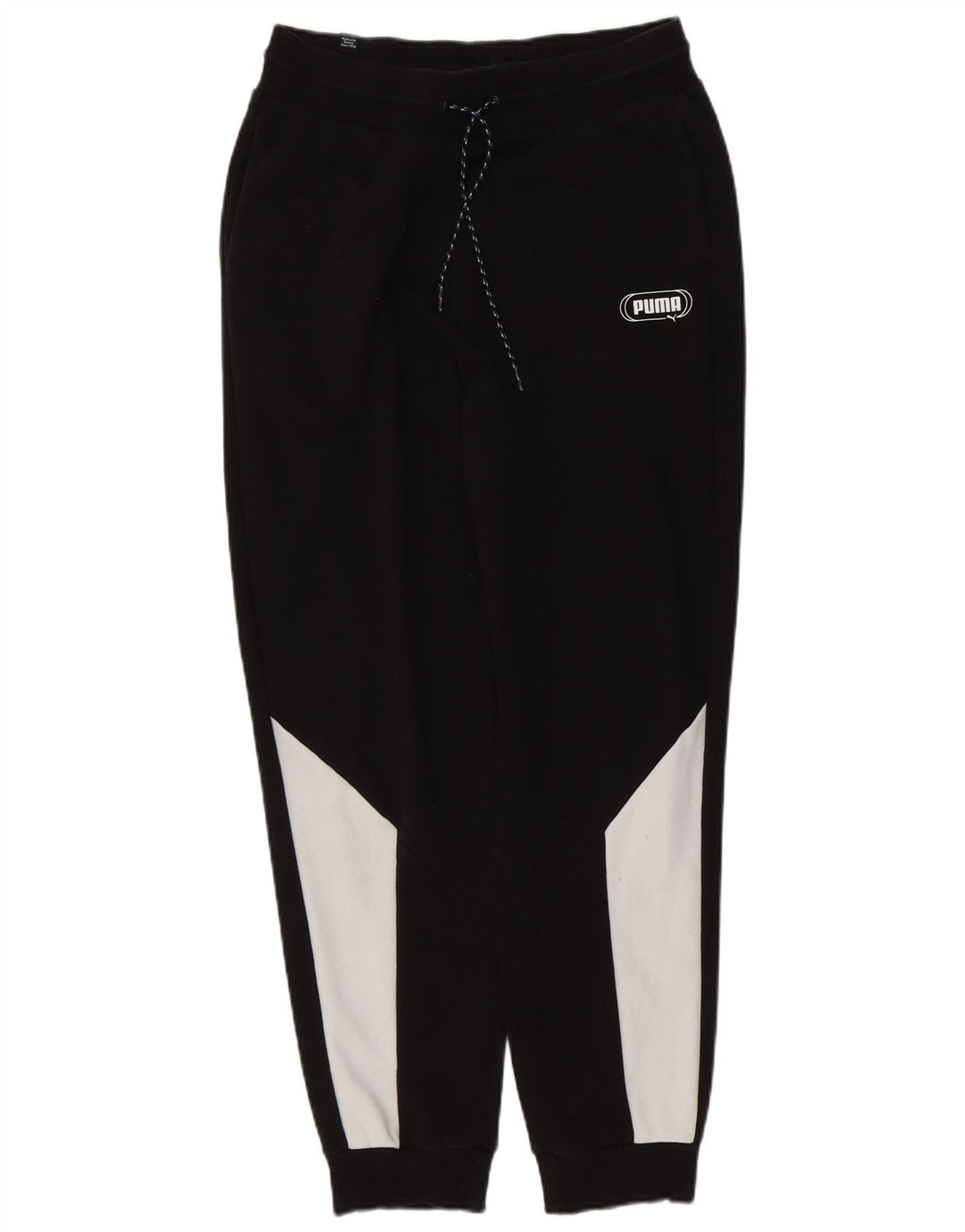 Puma Mens Tracksuit Trousers Joggers Medium  Black Colourblock Cotton