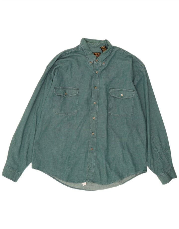 EDDIE BAUER Mens Shirt 2XL Green Cotton