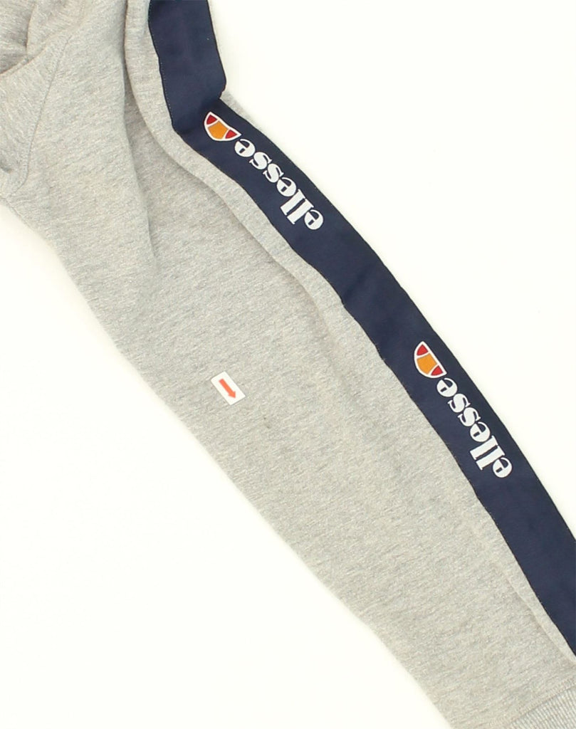 ELLESSE Womens Graphic Hoodie Jumper UK 14 Large  Grey Cotton | Vintage Ellesse | Thrift | Second-Hand Ellesse | Used Clothing | Messina Hembry 