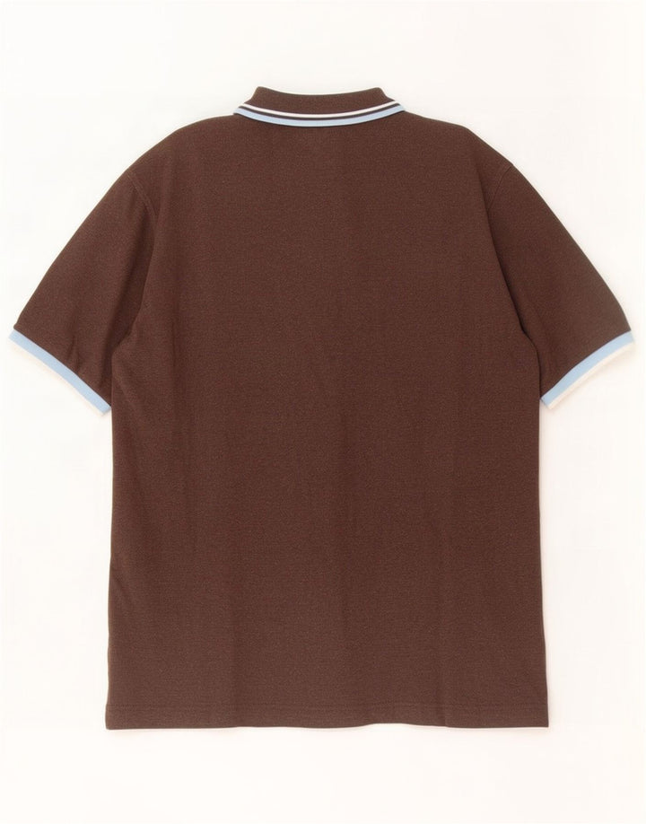 Fila Mens Polo Shirt Large Brown Cotton
