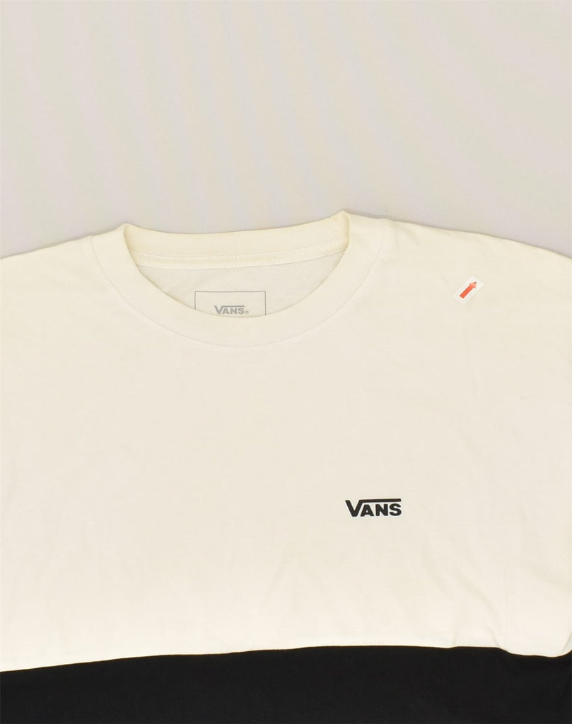 VANS Mens Classic Fit T-Shirt Top Medium White Colourblock Cotton | Vintage Vans | Thrift | Second-Hand Vans | Used Clothing | Messina Hembry 