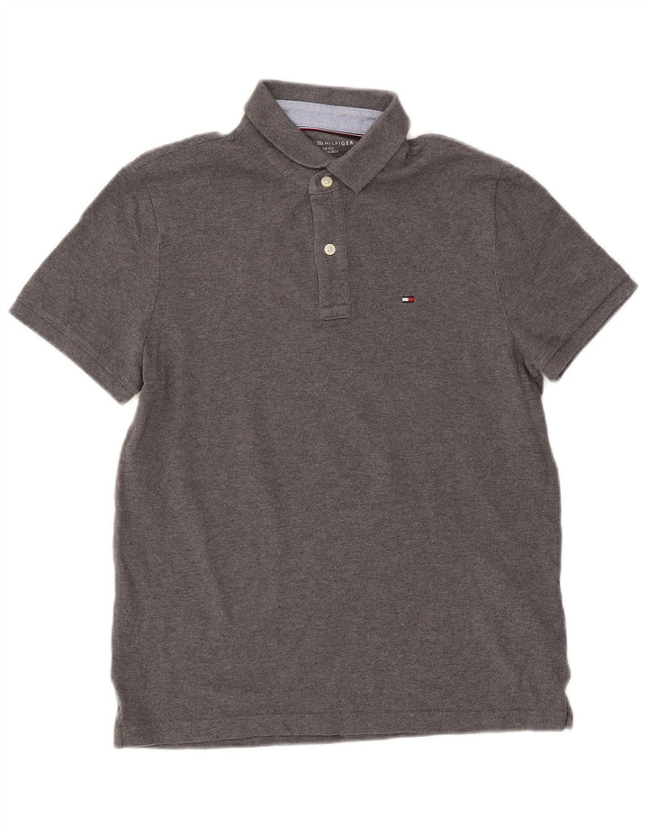 Tommy Hilfiger Mens Regular Fit Polo Shirt Small Grey Cotton